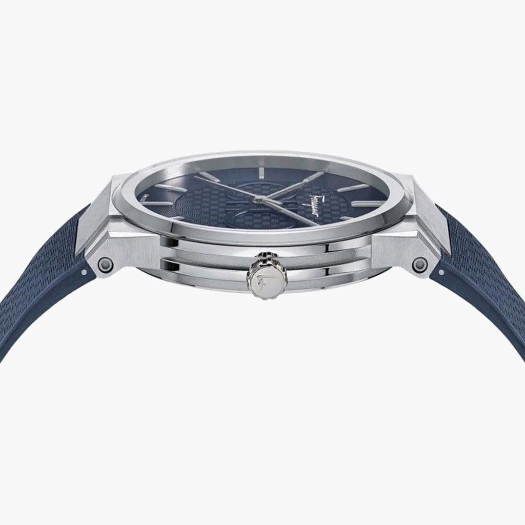 Salvatore Ferragamo Sapphire Blue Dial Blue Rubber Strap Watch- SFHP00120