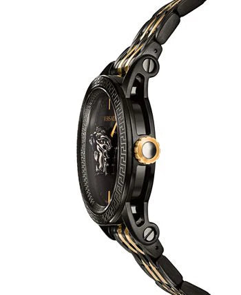 Versace Palazzo Empire Black Dial Two Tone Steel Strap Watch- VERD01119