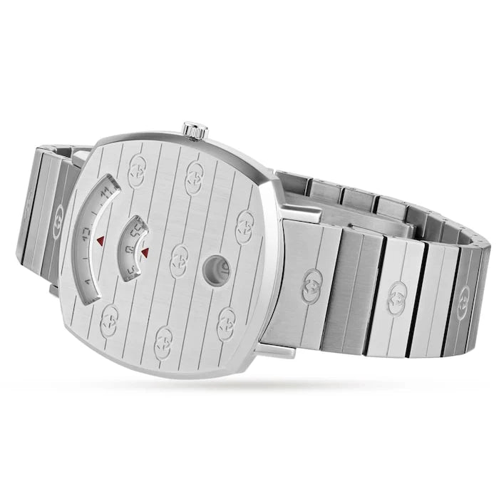 Gucci Grip Quartz Silver Dial Silver Steel Strap Watch - YA157401