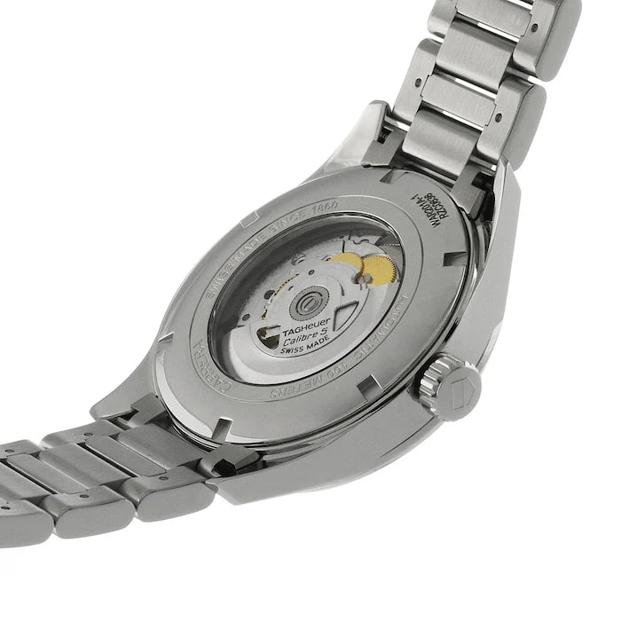 Tag Heuer Carrera Calibre 5 Automatic Black Dial Silver Steel Strap Watch - WAR201A.BA0723
