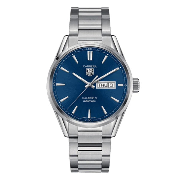 Tag Heuer Carrera Automatic Blue Dial Silver Steel Strap Watch- WAR201E.BA0723