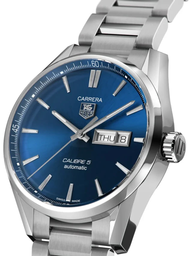 Tag Heuer Carrera Automatic Blue Dial Silver Steel Strap Watch- WAR201E.BA0723