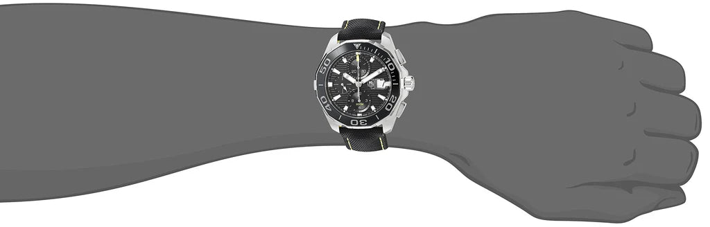 Tag Heuer Aquaracer Automatic Chronograph Black Dial Black Nylon Strap Watch- CAY211A.FC6361