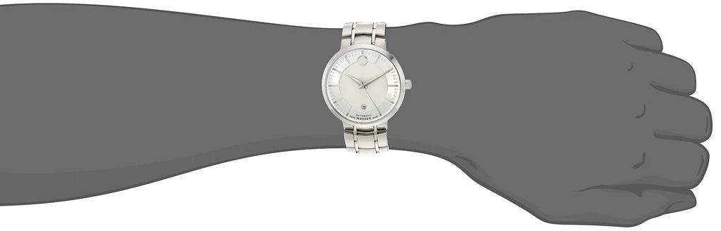 Movado 1881 Automatic Silver Dial Silver Steel Strap Watch- 606915