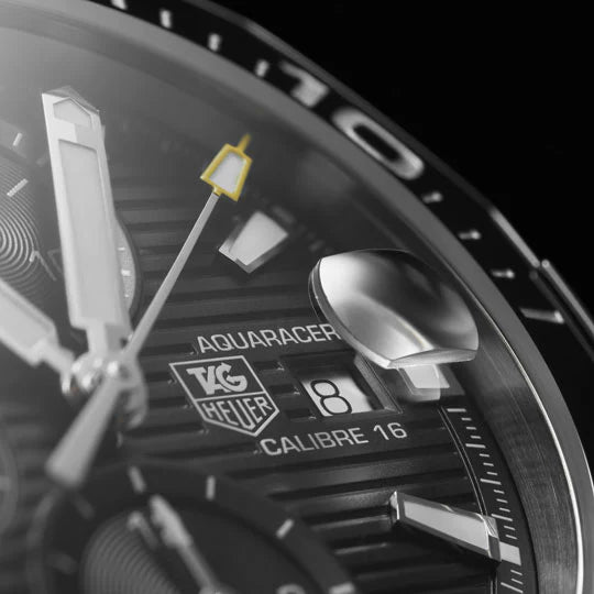 Tag Heuer Aquaracer Automatic Chronograph Black Dial Black Nylon Strap Watch- CAY211A.FC6361