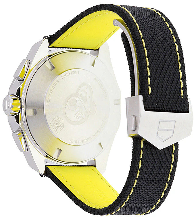 Tag Heuer Aquaracer Automatic Chronograph Black Dial Black Nylon Strap Watch- CAY211A.FC6361