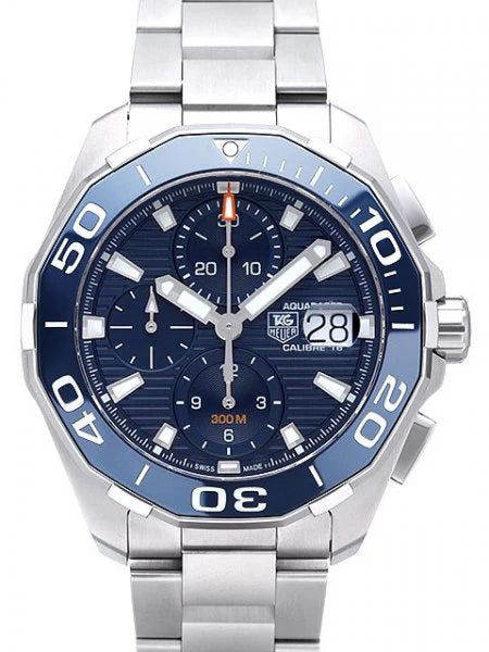 Tag Heuer Aquaracer Calibre 16 43mm Blue Dial Silver Steel Strap Watch- CAY211B.BA0927