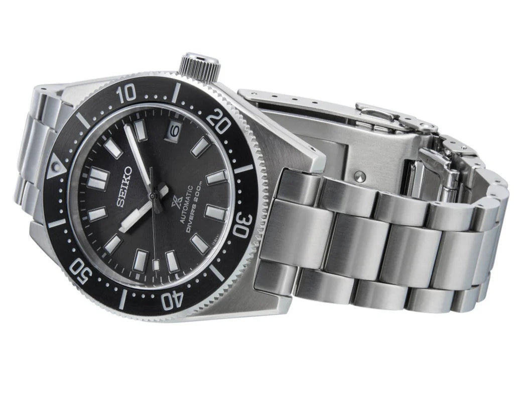 Seiko Prospex 1965 Modern Re Interpretation Automatic Black Dial Silver Steel Strap Watch- SPB143J1