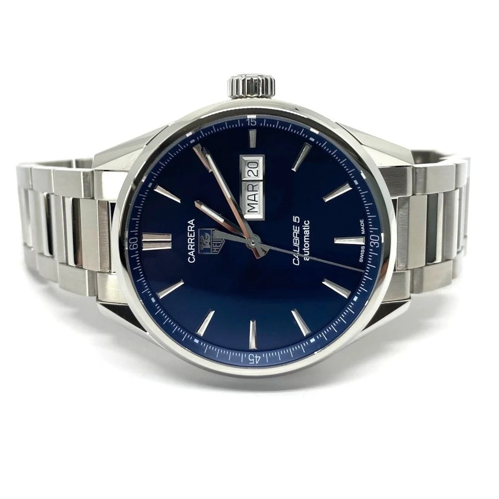 Tag Heuer Carrera Automatic Blue Dial Silver Steel Strap Watch- WAR201E.BA0723