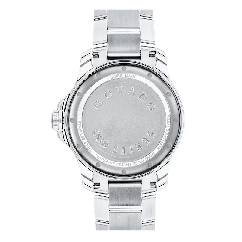 Movado Series 800 Green Dial Silver Steel Strap Watch- 2600136