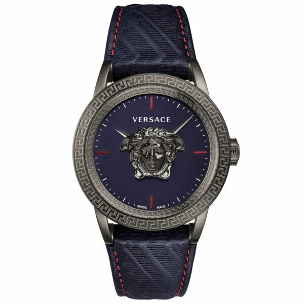 Versace Palazzo Empire Blue Dial Blue Leather Strap Watch- VERD00118