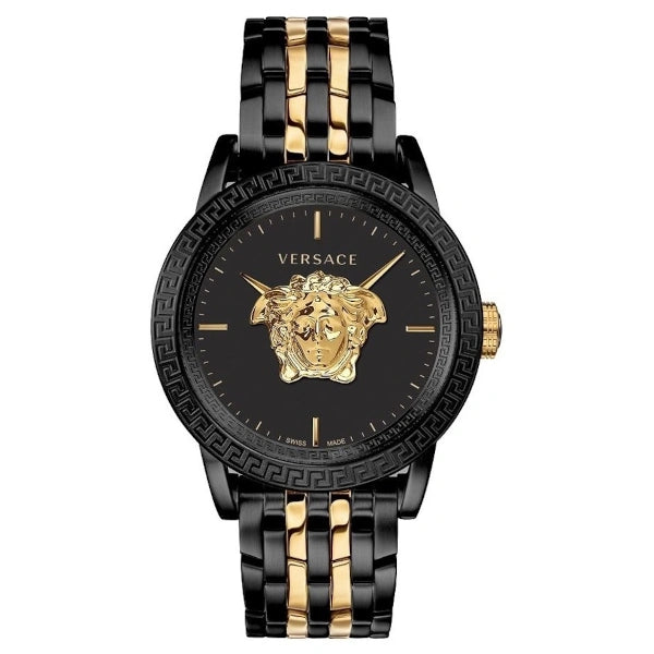 Versace Palazzo Empire Black Dial Two Tone Steel Strap Watch- VERD01119