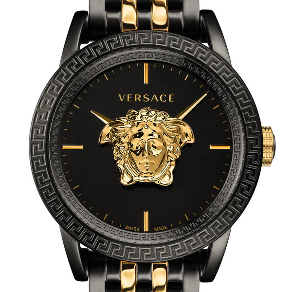 Versace Palazzo Empire Black Dial Two Tone Steel Strap Watch- VERD01119
