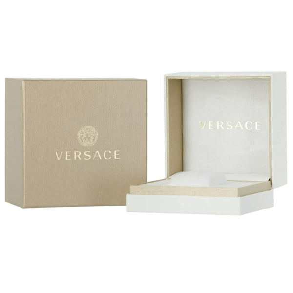 Versace Greca Chronograph Black Dial Gold Steel Strap Watch - VEZ900421