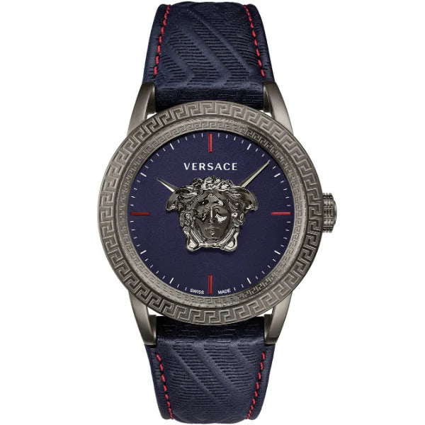 Versace Palazzo Empire Blue Dial Blue Leather Strap Watch- VERD00118