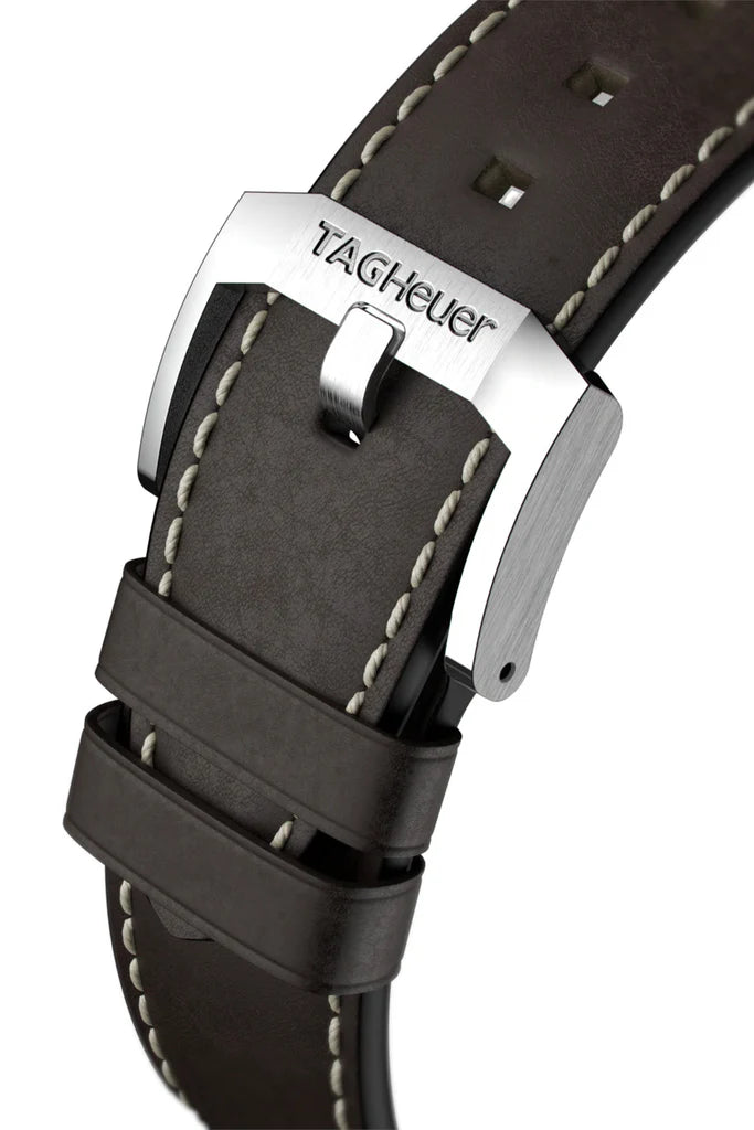 Tag Heuer Autavia Automatic Grey Dial Brown Leather Strap Watch- WBE5114.FC8266