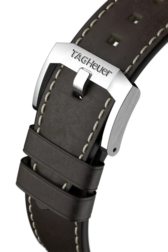 Tag Heuer Autavia Calibre 5 Automatic Blue Dial Brown Leather Strap Watch- WBE5116.FC8266