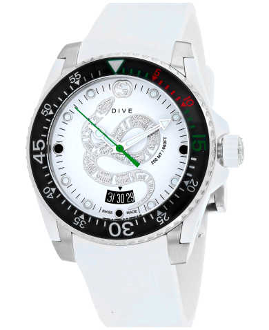 Gucci Dive Quartz White Dial White Rubber Strap Watch - YA136330