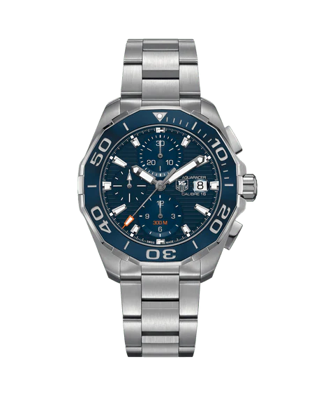 Tag Heuer Aquaracer Calibre 16 43mm Blue Dial Silver Steel Strap Watch- CAY211B.BA0927