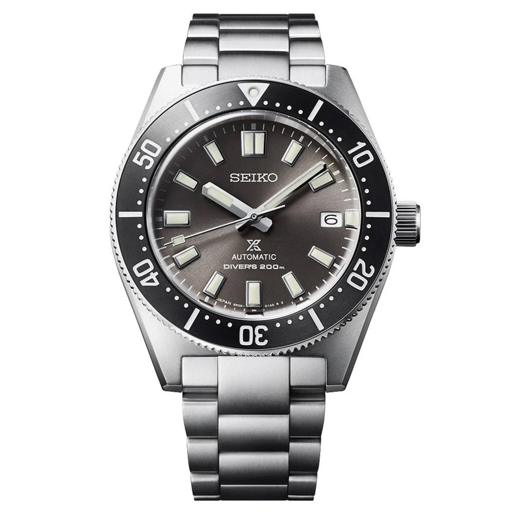 Seiko Prospex 1965 Modern Re Interpretation Automatic Black Dial Silver Steel Strap Watch- SPB143J1
