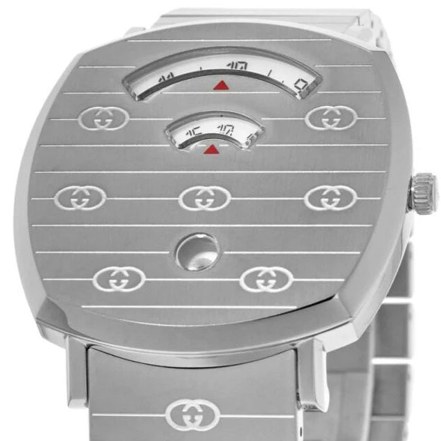 Gucci Grip Quartz Silver Dial Silver Steel Strap Watch - YA157401