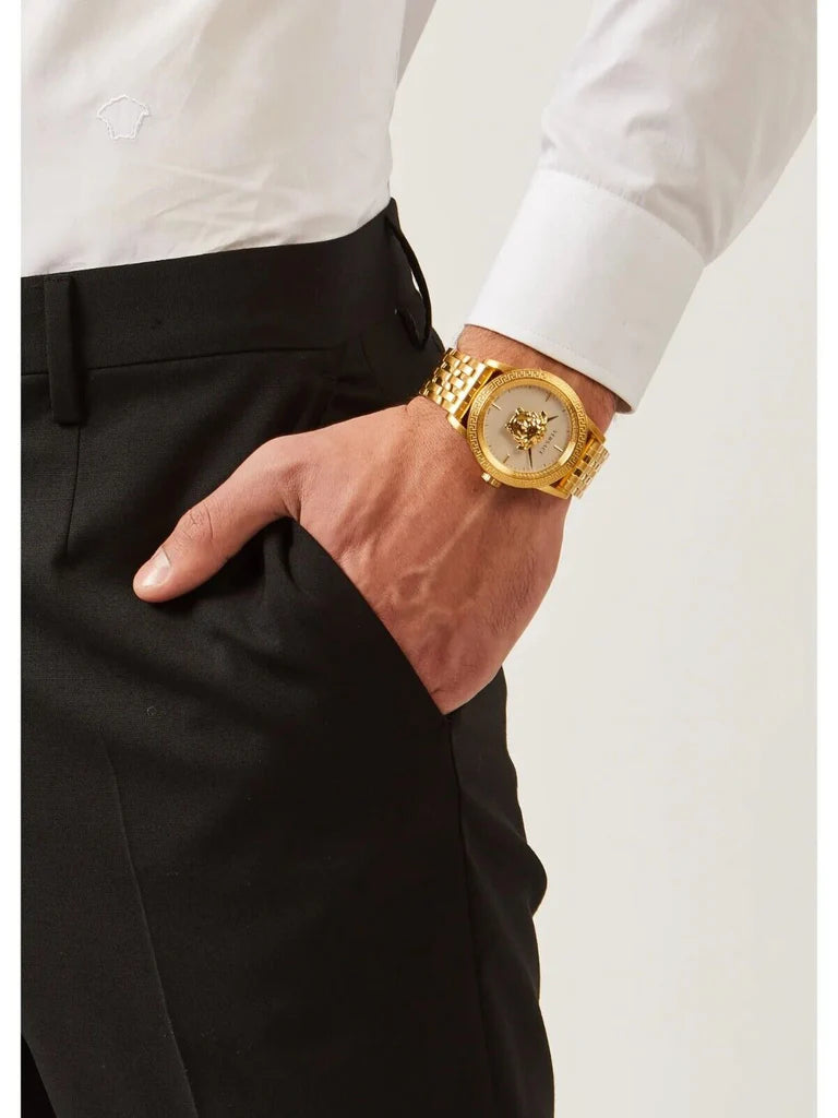 Versace Palazzo Empire White Dial Gold Steel Strap Watch- VERD00318