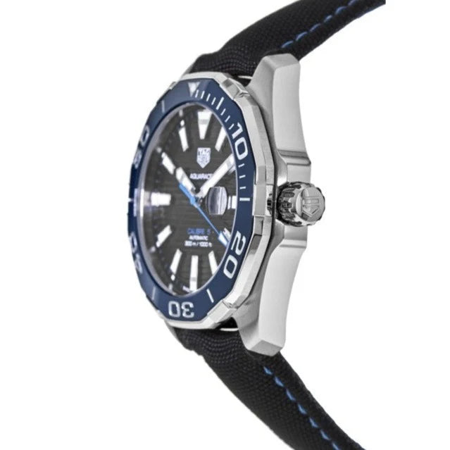 Tag Heuer Aquaracer Calibre 5 Automatic Black Dial Black Nylon Strap Watch- WAY201C.FC6395