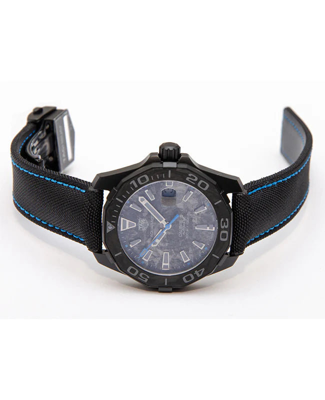 Tag Heuer Aquaracer Calibre 5 Black Nylon Strap Carbon Dial Watch- WBD218C.FC6447