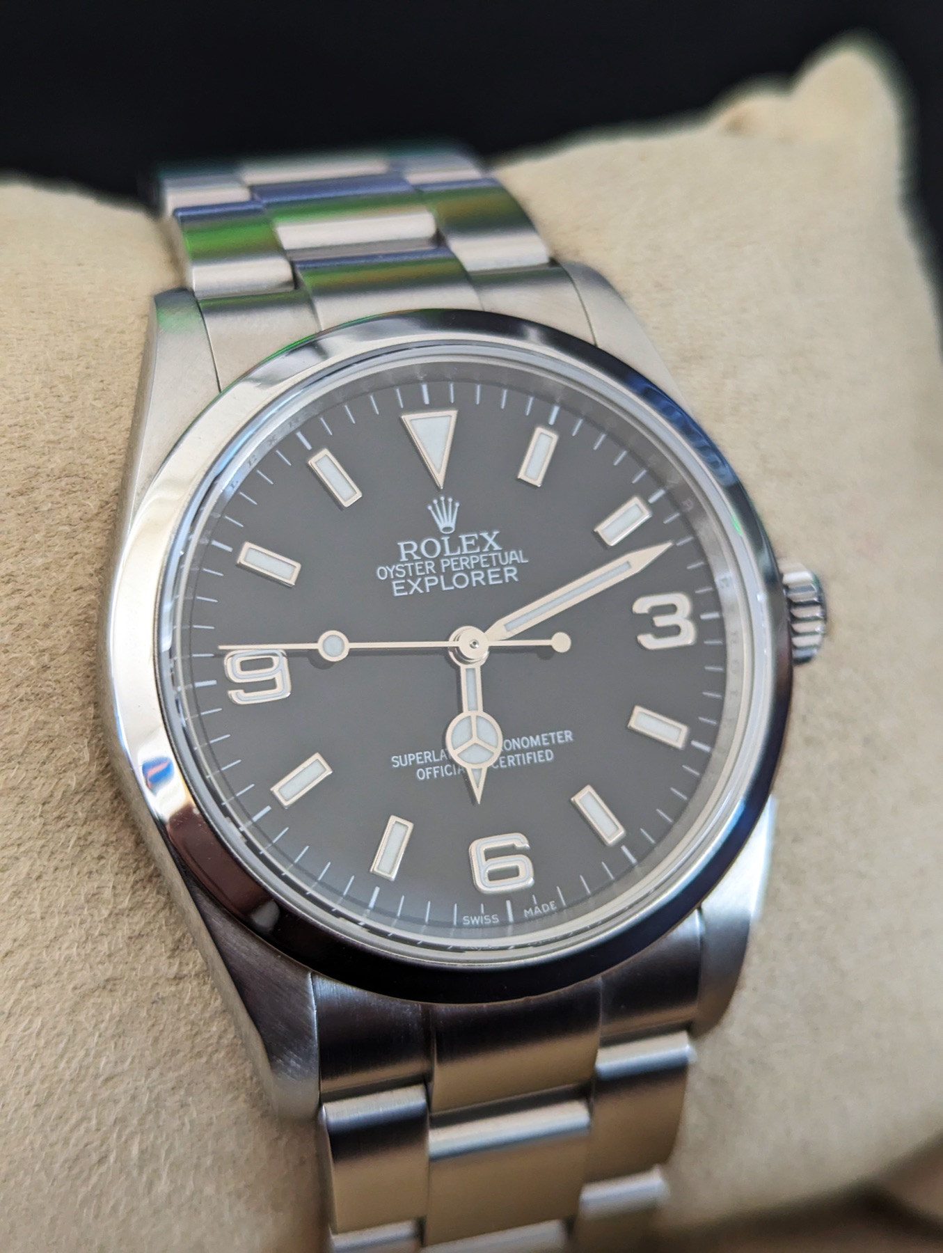 Rolex Oyster Perpetual Explorer reference 114270 with black dial and steel Oyster bracelet