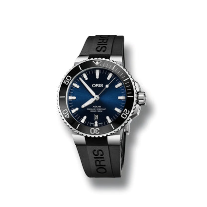 Oris Aquis Date Blue Dial Black Rubber Strap 43.5MM Watch - 0173377304152-0742464EB