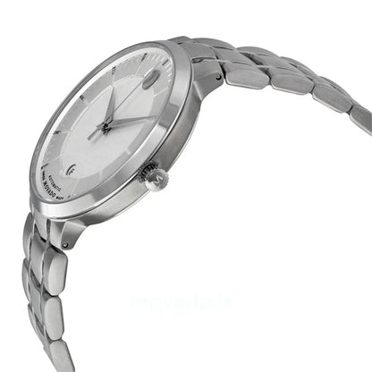 Movado 1881 Automatic Silver Dial Silver Steel Strap Watch- 606915