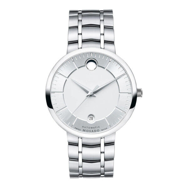 Movado 1881 Automatic Silver Dial Silver Steel Strap Watch- 606915