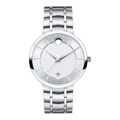 Movado 1881 Automatic Silver Dial Silver Steel Strap Watch- 606915