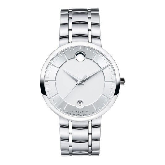 Movado 1881 Automatic Silver Dial Silver Steel Strap Watch- 606915
