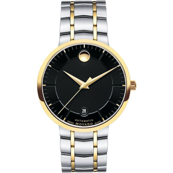 Movado 1881 Automatic Black Dial Two-Tone Watch – 606916
