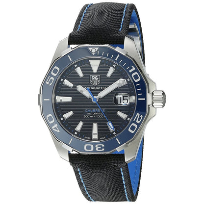 Tag Heuer Aquaracer Calibre 5 Automatic Black Dial Black Nylon Strap Watch- WAY211B.FC6363