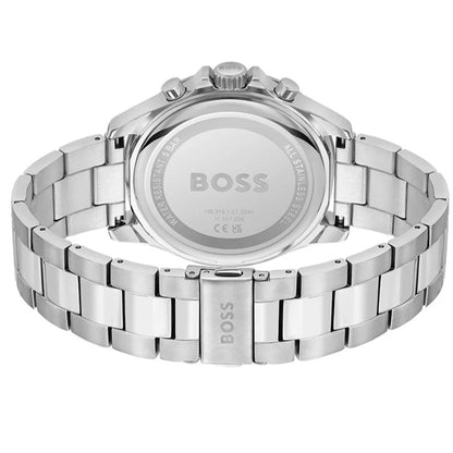 Hugo Boss Troper Chronograph Black Dial Silver Steel Strap 45MM Watch - 1514108