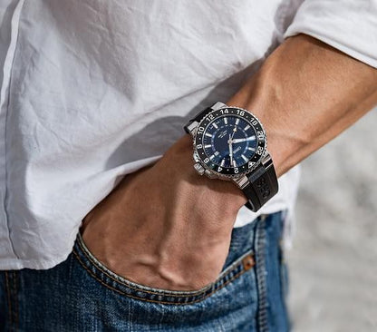 Oris Aquis Date Blue Dial Black Rubber Strap 43.5MM Watch - 0173377304152-0742464EB
