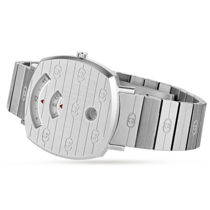 Gucci Grip Quartz Silver Dial Silver Steel Strap Watch - YA157401
