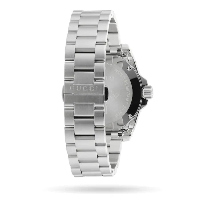 Gucci Dive Quartz White Dial Silver Steel Strap Watch - YA136336