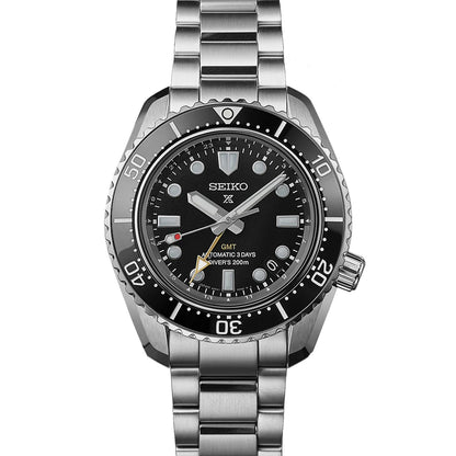 Seiko Prosprex Dark Depths GMT Automatic Black Dial Silver Steel Strap Watch- SPB383J1
