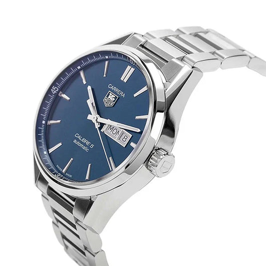 Tag Heuer Carrera Automatic Blue Dial Silver Steel Strap Watch- WAR201E.BA0723