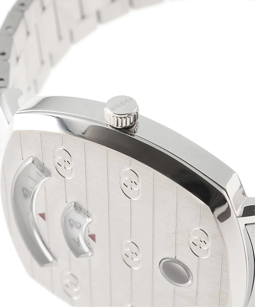 Gucci Grip Quartz Silver Dial Silver Steel Strap Watch - YA157401
