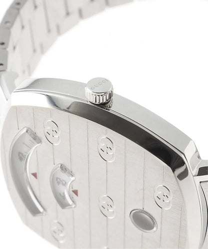 Gucci Grip Quartz Silver Dial Silver Steel Strap Watch - YA157401