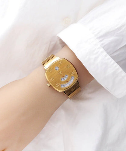 Gucci Grip Yellow Gold Dial Yellow Gold Steel Strap Unisex Watch - YA157403
