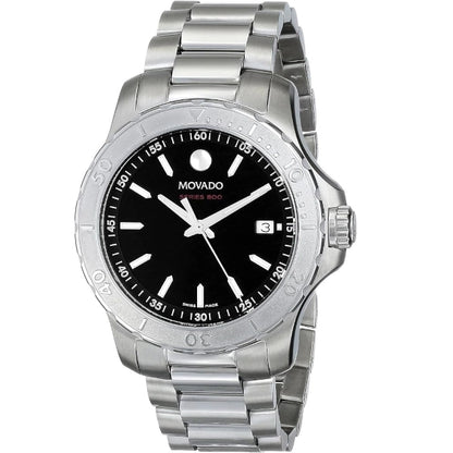 Movado Series 800 Black Dial Watch- 2600115