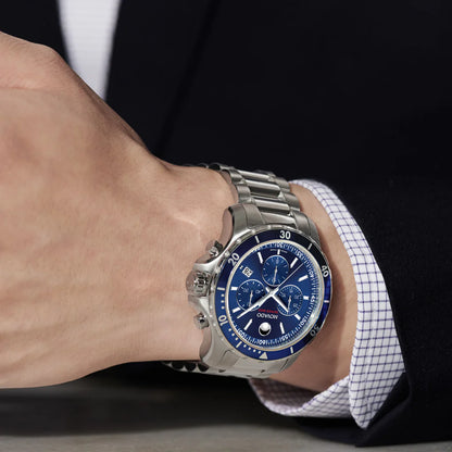 Movado Series 800 Chronograph Blue Dial Silver Steel Strap Watch- 2600141