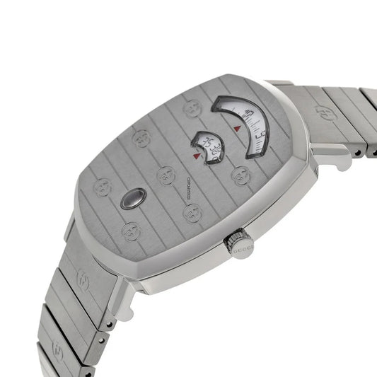 Gucci Grip Quartz Silver Dial Silver Steel Strap Watch - YA157401