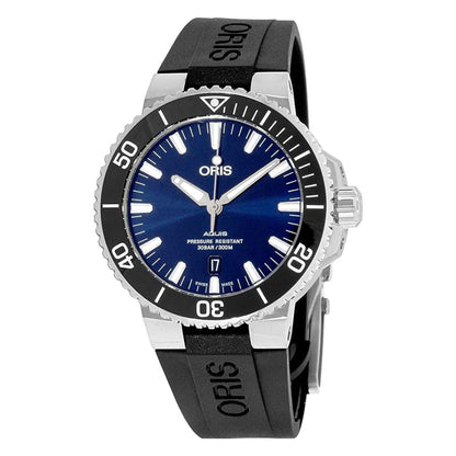 Oris Aquis Date Blue Dial Black Rubber Strap 43.5MM Watch - 0173377304152-0742464EB