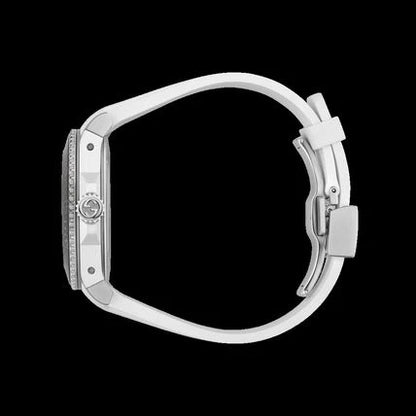 Gucci Dive Quartz White Dial White Rubber Strap Watch - YA136330